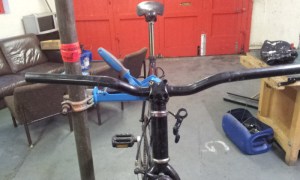 The new bars, waiting for the brakes and grips to be added